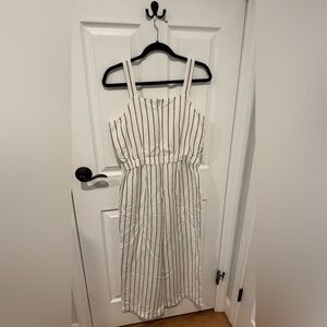 LOFT Black and White Striped Romper